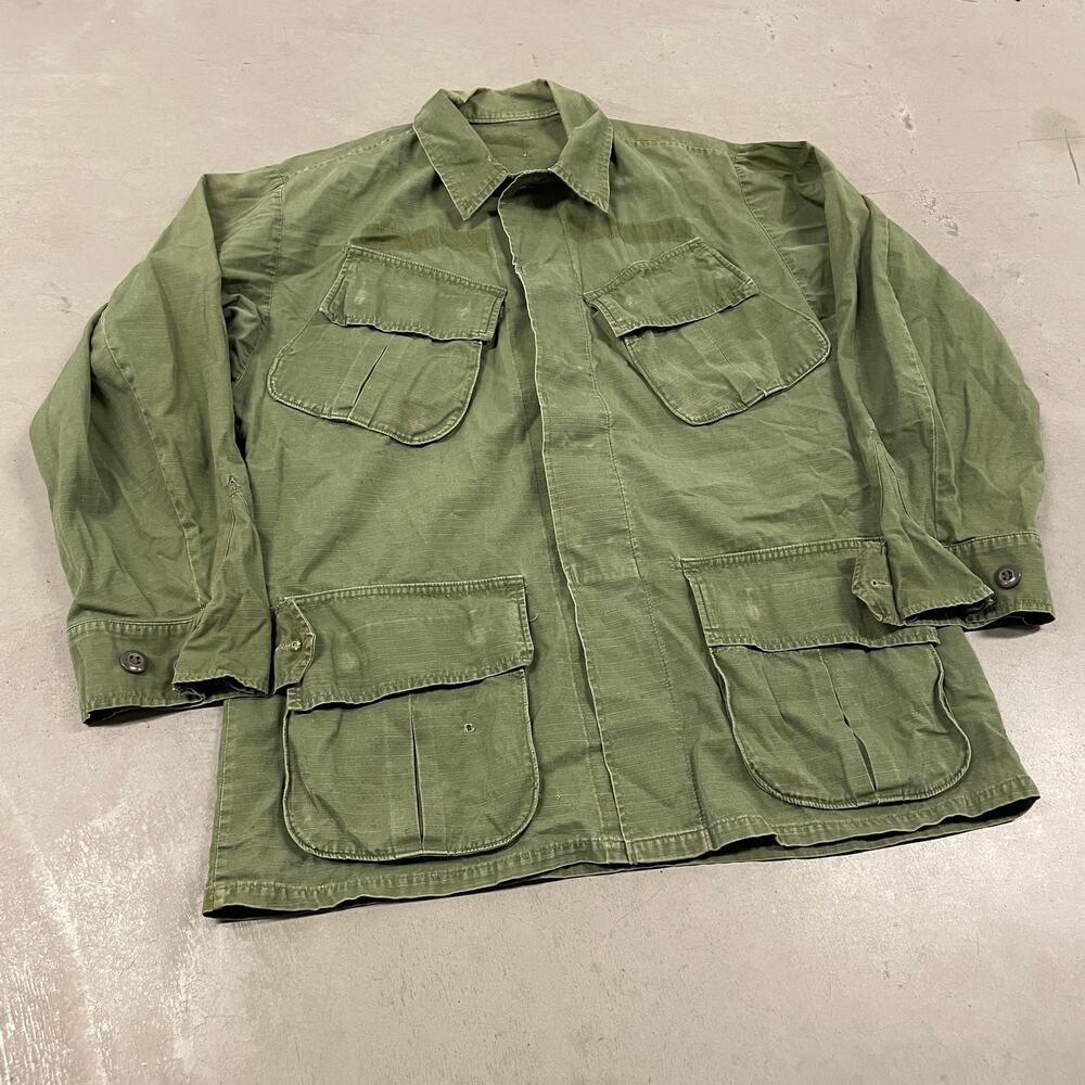 Vintage Vietnam era US army OG-107 slant pocket shirt